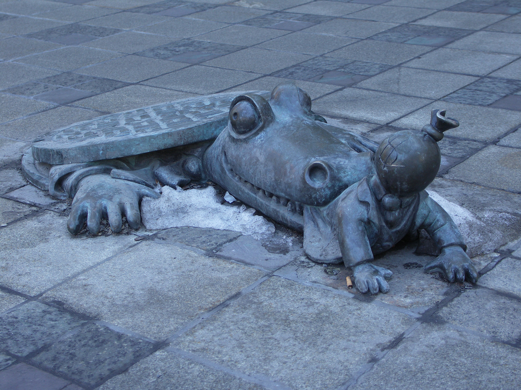 Cocodrilos en las alcantarillas. Foto: Martin Sutherland - https://secure.flickr.com/photos/sunpig/